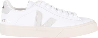 Veja White/Natural Campo Leather Low-Top Sneakers