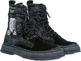 Viron velvet boots - unisex - Fabric/Rubber/Recycled Cotton/Recycled Polyester/Polyester/Elastane/Cotton - 37 - Black