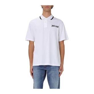 Just Cavalli Polo Shirts, male, White, L, Short Sleeve Polo Shirt