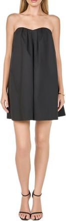endless rose Pintuck Pleat Strapless Minidress in Black at Nordstrom, Size Medium