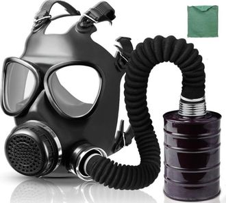 OEM Masque Respirateur - Filtro Carb&oacute;n Activo 40 Mm - Tubo Suministro Aire 0,5 M - Protecci&oacute;n Qu&iacute;mica Y Nuclear - 1 Unidad