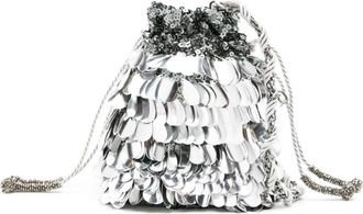 NANNACAY Keely embellished bucket bag - women - Metal (Other)/Velvet - One Size - Metallic