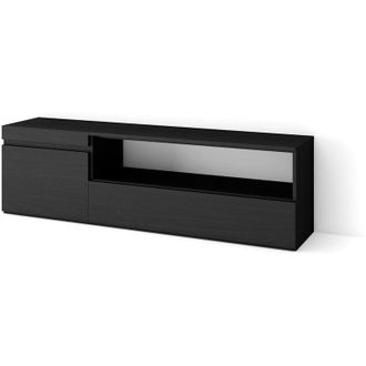 Skraut Home Mobile tv Soggiorno, Ampio spazio a disposizione, 150x45x35cm, Per tv fino a 65, Mobile Soggiorno, Stile moderno, Nero - Skraut Home