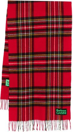 Ganni Pattern Fringed Scarf