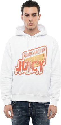 Dsquared2 White Regular Graphic Hoodie