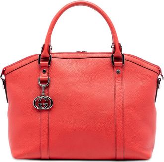 Gucci Pre-owned Gucci Leather GG Charm Dome Satchel 341503 498879