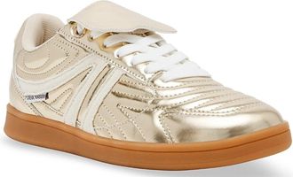 Steve Madden Madrid Sneakers Womens Gold Metallic Lifestyle Shoes RHS8189