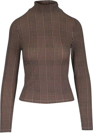 Veronica Beard Top Nate a quadri - Marrone