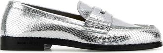 Dsquared2 Womens Silver Leather Neoclassic Loafers - Size EU 36