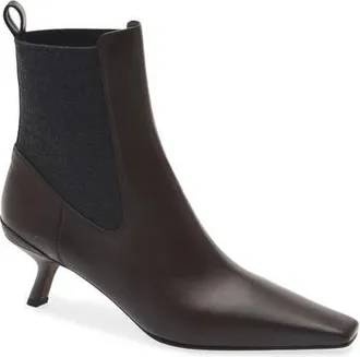 Brunello Cucinelli Snip Toe Kitten Heel Chelsea Boot in C8279 Testa Moro at Nordstrom, Size 41