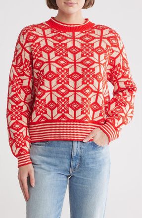 The Great. The Snowflake Pullover Sweater in Alpine Spice at Nordstrom Rack, Size 3 (Fits Like 12-14 Us)