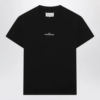 Maison Margiela Black T Shirt With Distorted Logo