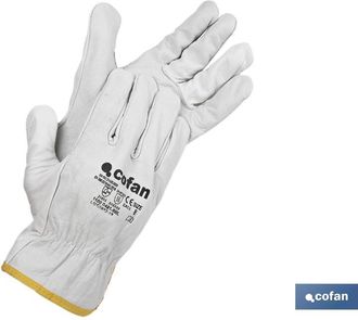 cofan Guante Piel Flor Antical&oacute;rico Talla 8 Caja 12 Unid., Guantes De Piel De B&uacute;falo Con La Normativa Para Riesgos Mec&aacute;nicos Y Riesgos T&eacute;rmicos De Hasta 100
