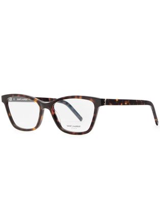 Saint Laurent Wayfarer-style Designer Optical Glasses - Brown - 13.5x4.2cm