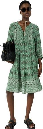 Gerard Darel Rim Geometric Tunic Knee-Length Dress in Green at Nordstrom, Size X-Large
