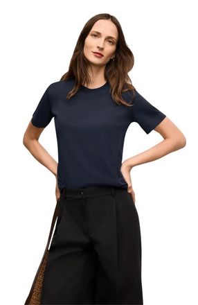 M.M.LaFleur Leslie Organic Pima Cotton T-Shirt in Dark Navy at Nordstrom, Size X-Large