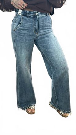 Judy Blue High Waist Retro Wide Fit Jeans In Denim