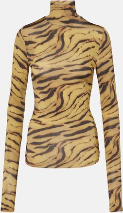 Ganni Tiger-print jersey top