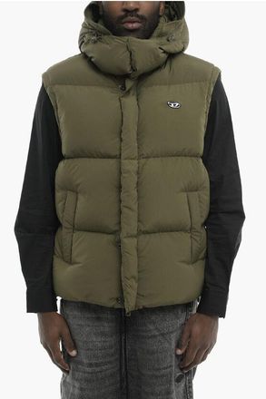 Diesel Sleeveless Puffer W-ROLFYS-SL With Removable Hood size 48