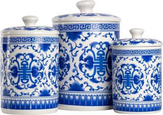 10 Strawberry Street Chinoiserie 3Pc Canister Set