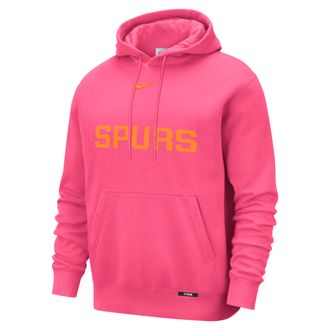 Nike San Antonio Spurs City Edition Nike Mens Club Hoodie in Pink | HQ5566-639
