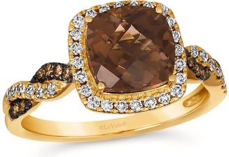 Le Vian Ladies Chocolate Twist Cocktail Rings set in 14K Honey Gold TSIB 7