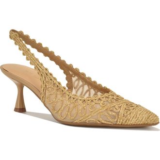 Nine West Ressa Pointed Toe Slingback Pump in Natural at Nordstrom Rack, Size 7.5