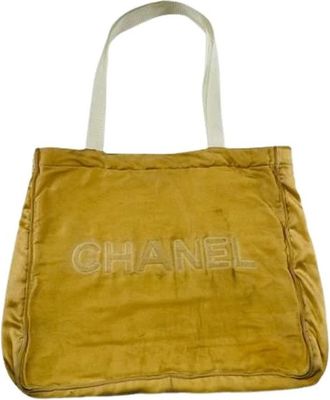 Chanel Pre-owned Fabric Tote Bag - Dames - Vintage Shopper - Geel - ONE Size - Vintage