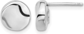 Diamond2Deal 14K White Gold Polished Circle Shape Stud Earrings