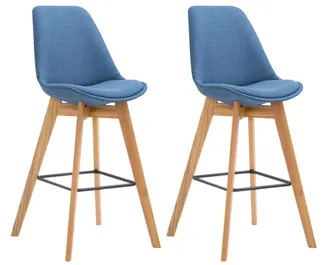 Clp Set 2 Sgabelli Metz In Tessuto Blu Natura