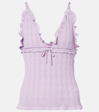 Gucci Ruffled cable-knit top