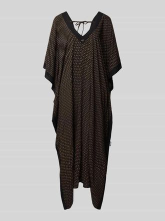 HUGO BOSS Loose Fit Kaftan aus reiner Viskose Modell MONOGRAM_KAFTAN in Mittelbraun, Gr&ouml;&szlig;e XL