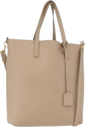 Saint Laurent Pre-owned Vintage Tote Bag - Dames - Vintage Shopper - Beige - ONE Size - Leer - Vintage