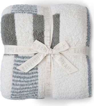 Barefoot Dreams CozyChic Tile Check Throw Blanket in Eucalyptus Multi at Nordstrom