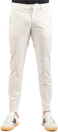 Fay Stijlvolle Broeken - Heren - Slim Fit Broeken - Wit - W30 - Katoen - Broeken