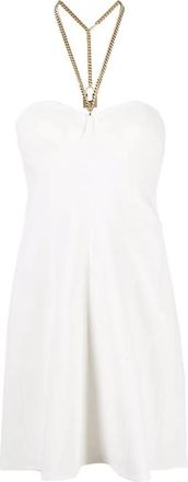Elisabetta Franchi Mini jurk met juwelenketting - Dames - Korte kleedjes - Wit - XS - Kleedjes