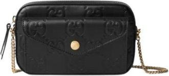 Gucci Cross Body Bags, female, Black, Size: ONE SIZE GG Super Mini Shoulder Bag