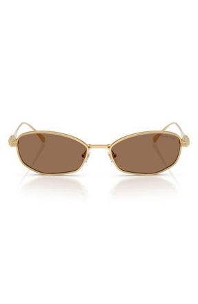 Swarovski 55mm Pillow Sunglasses in Gold /Dark Brown at Nordstrom