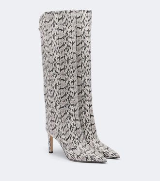 Jimmy Choo London Botas altas Alizze de piel grabada