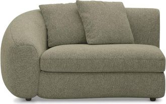Castlery Fable Left Arm Sofa Customized, Performance Classic Twill Moss, Spill Resistant, Ultra Deep Seats for Sofas, Castlery