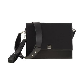 Max Mara Cross Body Bags, female, Black, Size: ONE SIZE Structured Flap Crossbody Bag