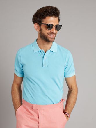 Oliver Brown Polo Shirt, Pique - Sky Blue