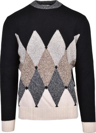 Ballantyne Wol Ronde Hals Pullover Sweater - Heren - Ronde hals truien - Veelkleurig - XL - Wol - Truien & Vesten