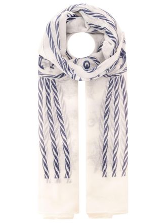 Zwillingsherz Schal ZWILLINGSHERZ Ocean, Damen, wei&szlig;, Web, Obermaterial: 100% Polyester, Modet&uuml;cher Schal, Maritimes Muster, leichter Stoff