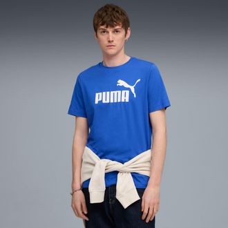 Puma T-Shirt PUMA ESS NO. 1 LOGO TEE (S), Herren, Gr. XXL, blau (mountain blau), Jersey, Obermaterial: 100% Baumwolle, unifarben, regular fit normal, Rundh