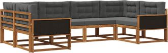 vidaXL Conjunto De Sof&aacute;s De Exterior 6 Uds. Natural Y Antracita Vidaxl