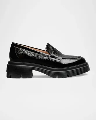 Stuart Weitzman Hudson Lite Patent Leather Penny Loafers