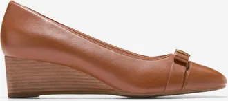 Cole Haan Womens Go-to Malta Bow Wedges - Brown Size 10.5