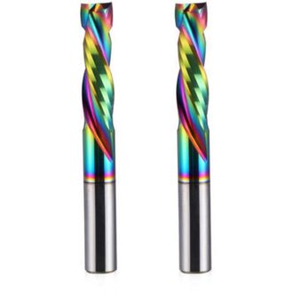 OEM Juego De 2 Fresas Para Madera De Dos Filos, Con Recubrimiento Dlc, Fabricadas En Carburo De Tungsteno, Para Mecanizado Cnc, V&aacute;stago De 6 Mm, Di&aacute;metro 