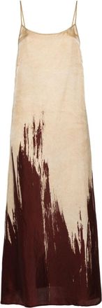 Uma Wang Anaya dress - women - Viscose/Cupro - L - Neutrals